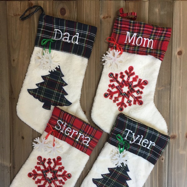 Large Sherpa Christmas Stocking - Cozy Holiday Decoration