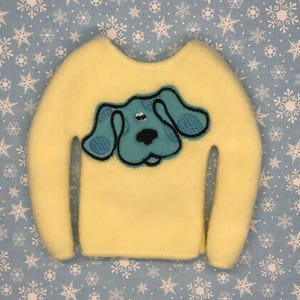 Clue Dog Sweater for Elf | 12&quot; Elf Doll Sweatshirt | Christmas Elf Sweater | Elf Prop | Elf Costume Sweater | Elf Doll Clothes | Elf Outfit
