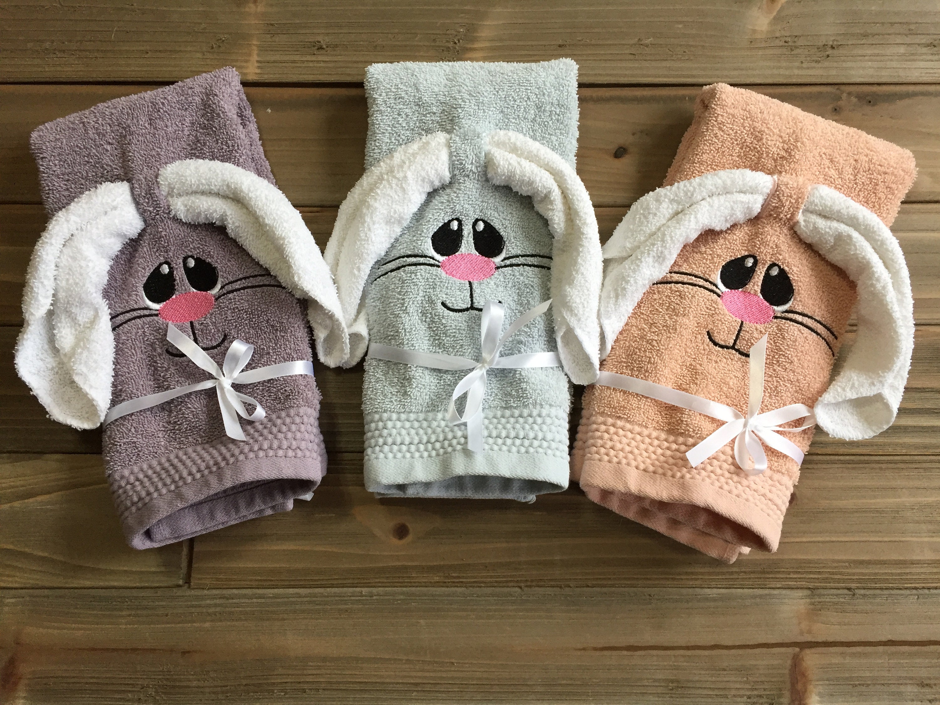 Bunny Hand Towel Etsy