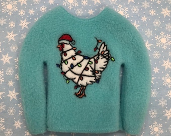 Chicken Elf Sweater: Fleece 12" Elf Doll Outfit