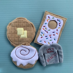 Breakfast Themed Elf Costumes & Sweater | 12&quot; Elf Doll Sweatshirt | Christmas Elf Sweater | Elf Prop