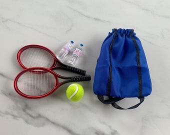 Garneck Mini Set Sportivo Per Bambini - 3 Racchette Da Tennis E Palline In Miniatura Per Casa Delle Bambole E Modellismo