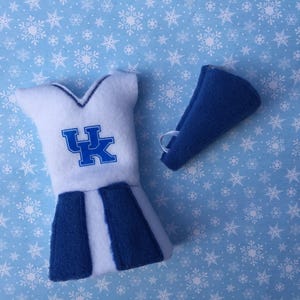 UK Cheerleader Costume for Elf | 12" Elf Doll Sweatshirt | Elf Sweater | Elf Prop | Elf Costume Sweater | Elf Doll Clothes | Elf Outfit