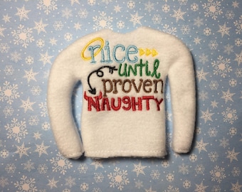 Naughty/Nice Fleece Sweater for 12" Elf Doll