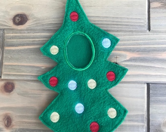 Christmas Tree Costume for 12" Elf Doll: Embroidered Fleece Sweater