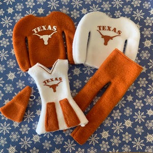 Texas Longhorns Sweater for Elf | 12&quot; Elf Doll Sweatshirt | Elf Sweater | Elf Prop | Elf Costume Sweater | Elf Doll Clothes | Elf Outfit