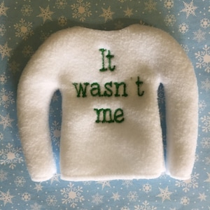 Maglione divertente per elfo / Felpa per bambola elfo da 12 pollici / Maglione per elfo / Accessorio per elfo / Maglione per costume da elfo / Vestiti per bambola elfo / Vestito da elfo