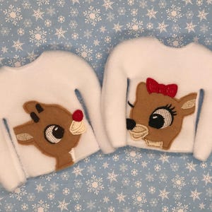 Reindeer Sweater for Elf | 12&quot; Elf Doll Sweatshirt | Christmas Elf Sweater | Elf Prop | Elf Costume Sweater | Elf Doll Clothes | Elf Outfit