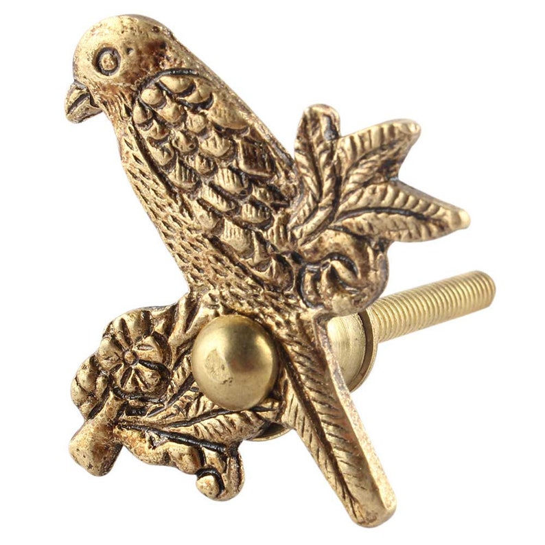 PARROT BIRD Knob Gold Drawer Door Cupboard Knob Pull Etsy