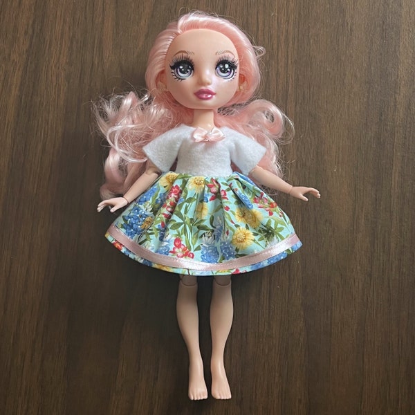 Rainbow High Doll Dress Handmade — "Pastel Floral"
