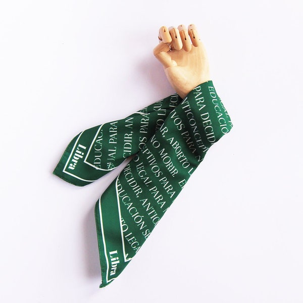 Grüner Schal Argentinien Abtreibungsmotto Waage Halstuch Pañuelo Verde Frauen März Illustrierter Druck Seide Designer Schals Bright Soft