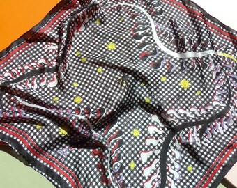 Vichy Scarf: Botanical Ivy Print, Silky Bandana Headband