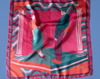 100% Silk Scarf: Abramovich Ulay Art -  20" square scarf - double sided - 50cm