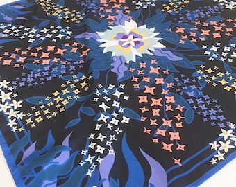 Lupin Floral Scarf: Illustrated Neckerchief, Head Wrap