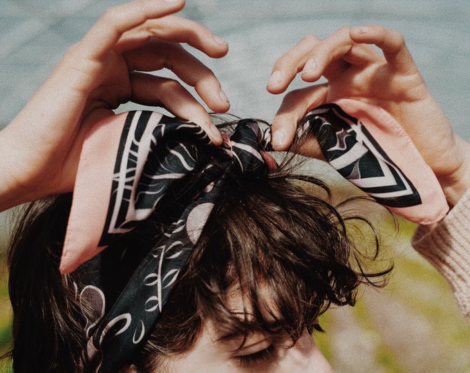 Jungle Print Scarf: Handmade Artificial Silk Neckerchief