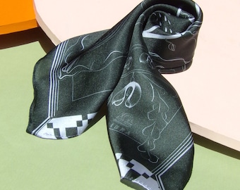 Vulva Art Scarf: Black & Lilac Reproductive Health Bandana
