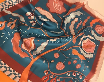 100% Silk Reproductive Health Scarf – Vulva Print Accessory