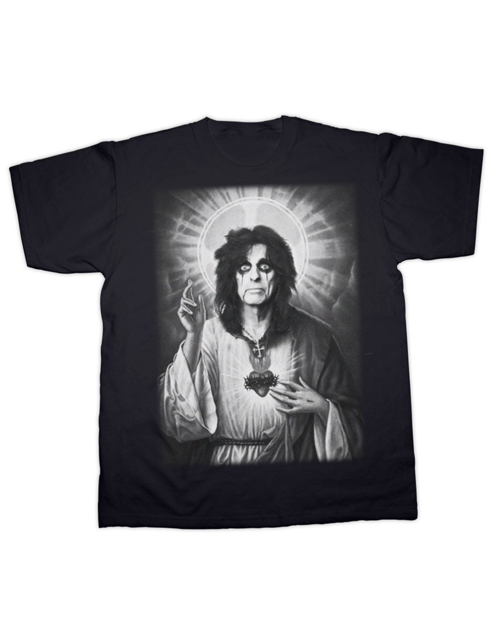 Image of Alice Cooper Rock God Print Ladies Fit T Shirt