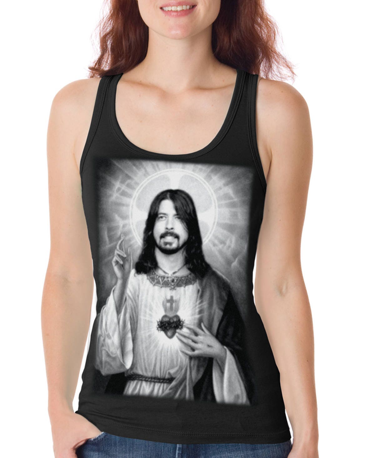 Image of Grohl The Saviour Print Ladies Tank/Vest Top
