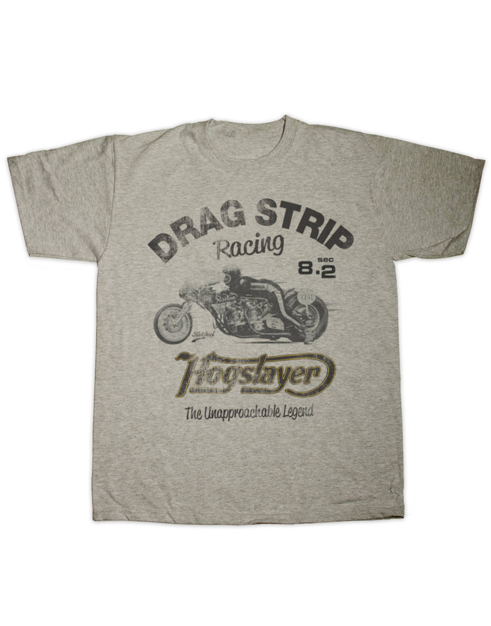 Image of Hogslayer Drag Strip Racing Vintage Motorcycle Print Ladies Fit T Shirt