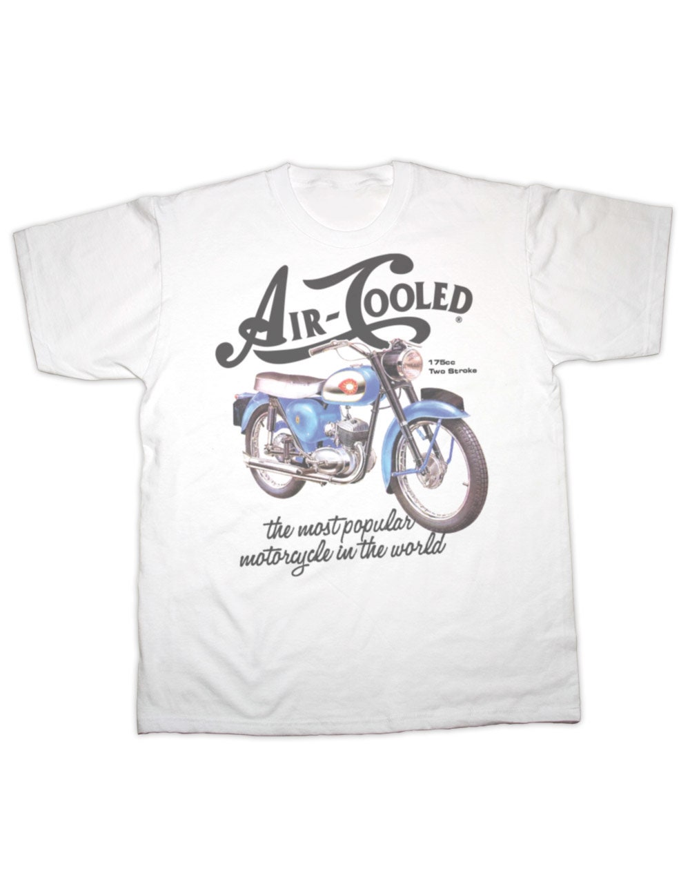 Image of Air Cooled Bantam Motorcycle Print Ladies Fit T Shirt
