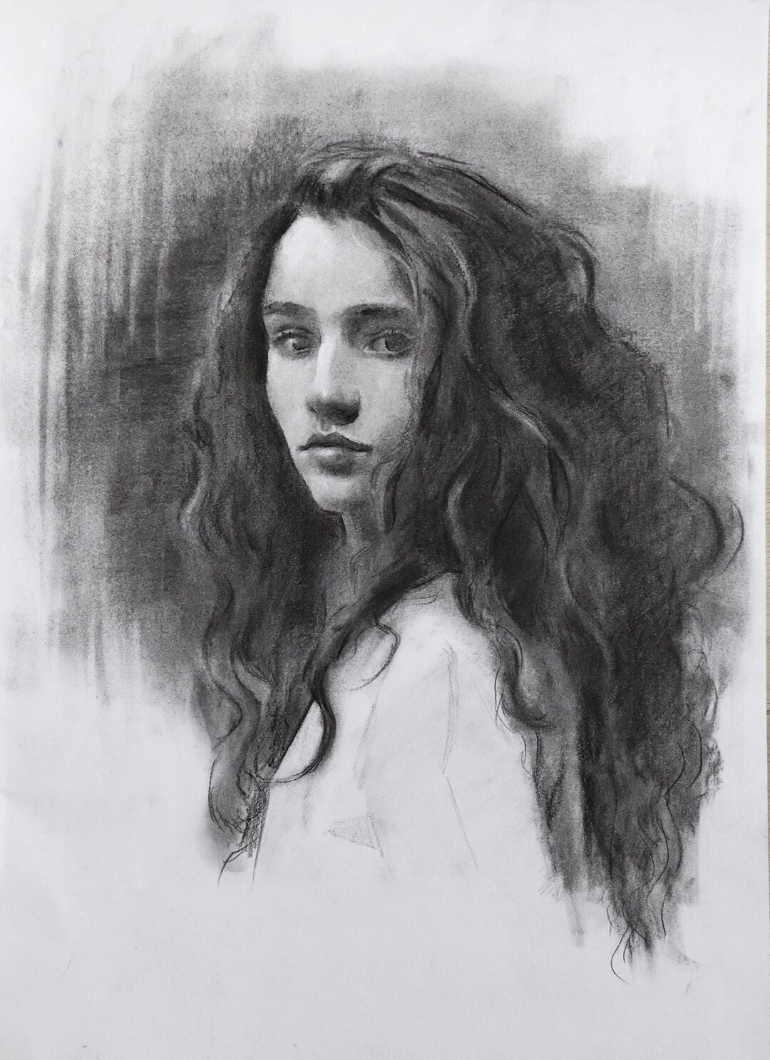 Portrait in Charcoal / Original Charcoal Drawing / Etsy