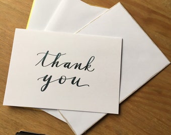 card thank lettered hand gold envelope thanks cards