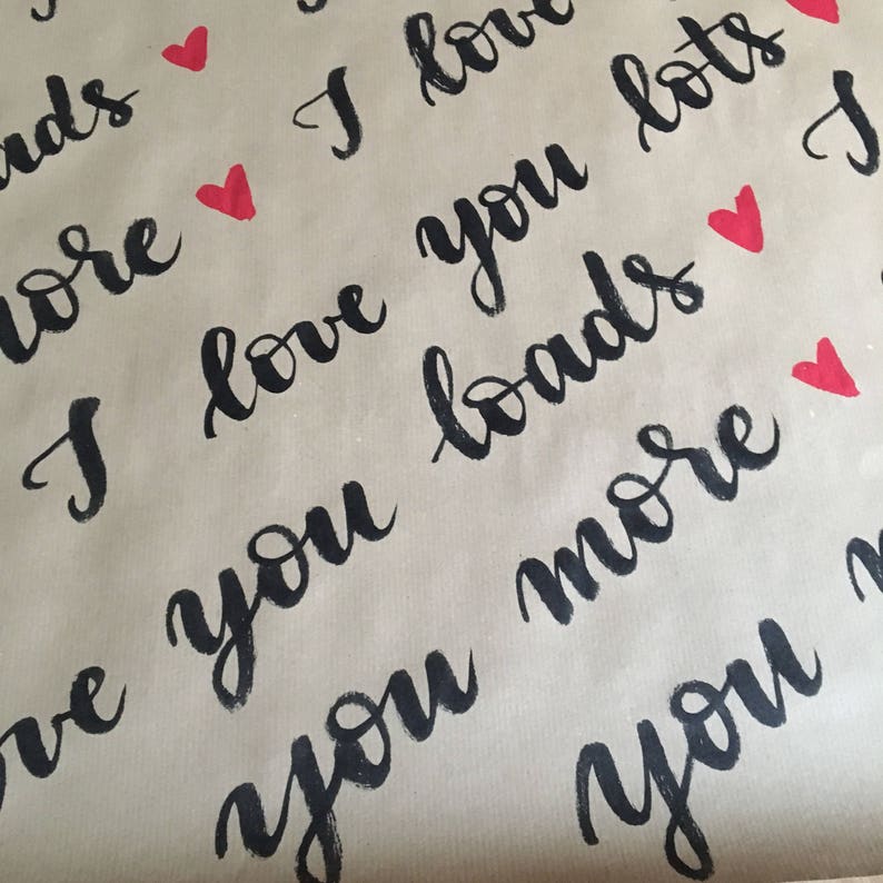 Handwritten Anniversary Wrapping Paper I Love You Gift Wrap Etsy UK