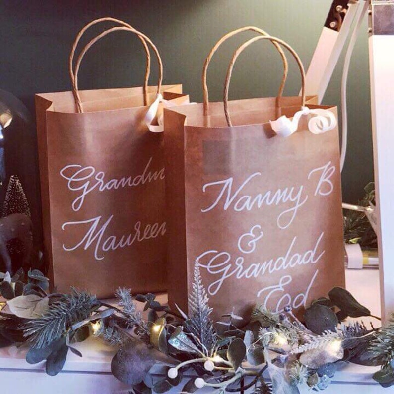 Gift bags personalised personalised kraft brown paper bags Etsy