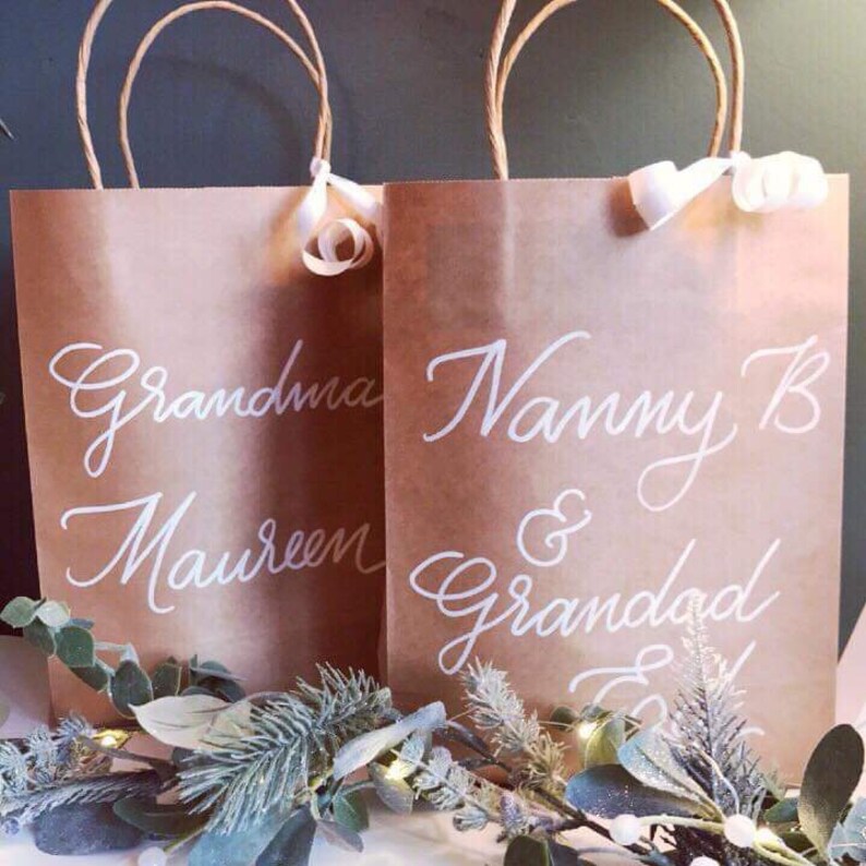 Gift bags personalised personalised kraft brown paper bags Etsy