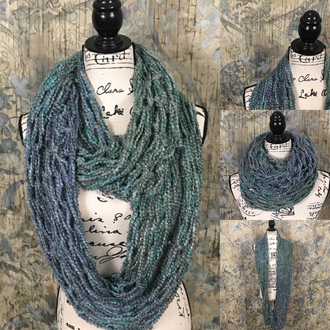 MERLIN ROBES Handmade Women's Infinity Arm Knit Crochet Yarn Soft Loop ...