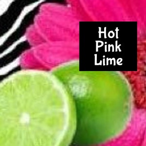 Puede incluir: Dos mitades de lima sobre un fondo rosa y blanco con el texto "Hot Pink Lime" en un recuadro negro.