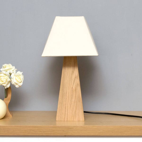 Wooden table lamp, Wooden lamp, Oak lamp, Table lamp, Wooden lamp, Bedside table lamp, Office lamp, Lamp base, Scandi, New Home Gift