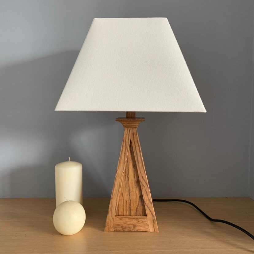 Wooden lamp Bedside table lamp Oak lamp Table lamp Wooden Etsy