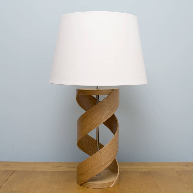 Wooden Table Lamp Base Oak Bedside Mothers Day Gift Lighting