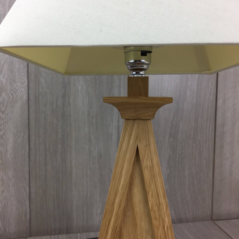 Wooden lamp Bedside table lamp Oak lamp Table lamp Wooden Etsy