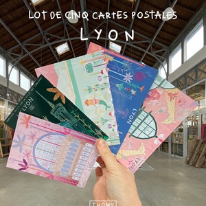Lot de 5 Cartes postales - Lyon