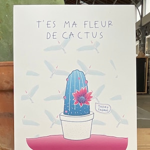 C'est un être rare / T'es ma fleur de cactus - Carte A5 recto-verso sur papier épais recyclé