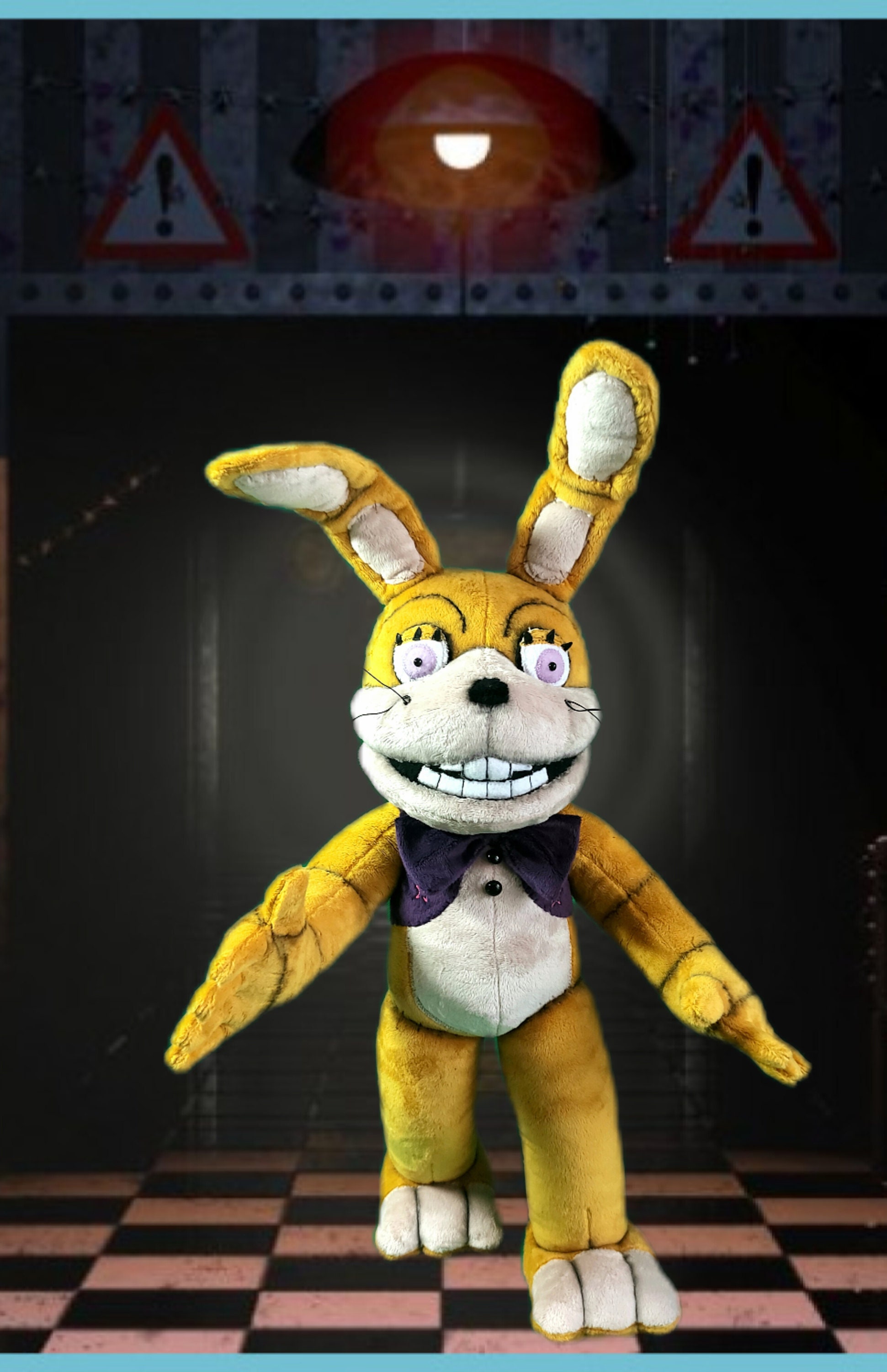  XSmart Mall, Spring Bonnie/Rabbit/Plushtrap/Glitchtrap, Fan  Made, Golden/Yellow, Night Plush Toy, Stuffed Animal, Gifts for Kids