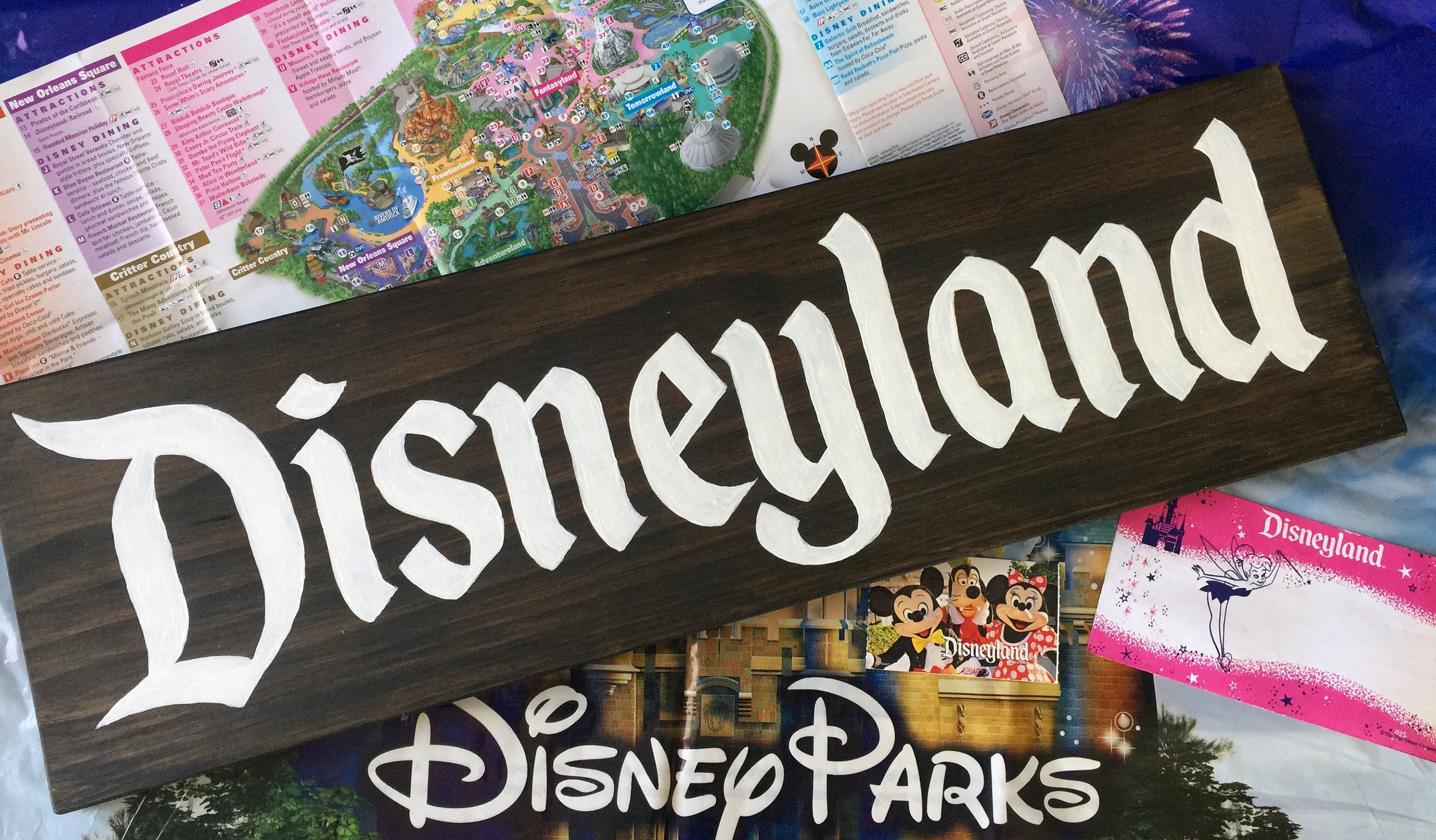 Disneyland Wood Sign Disney Wood signDisney Home Decor Etsy