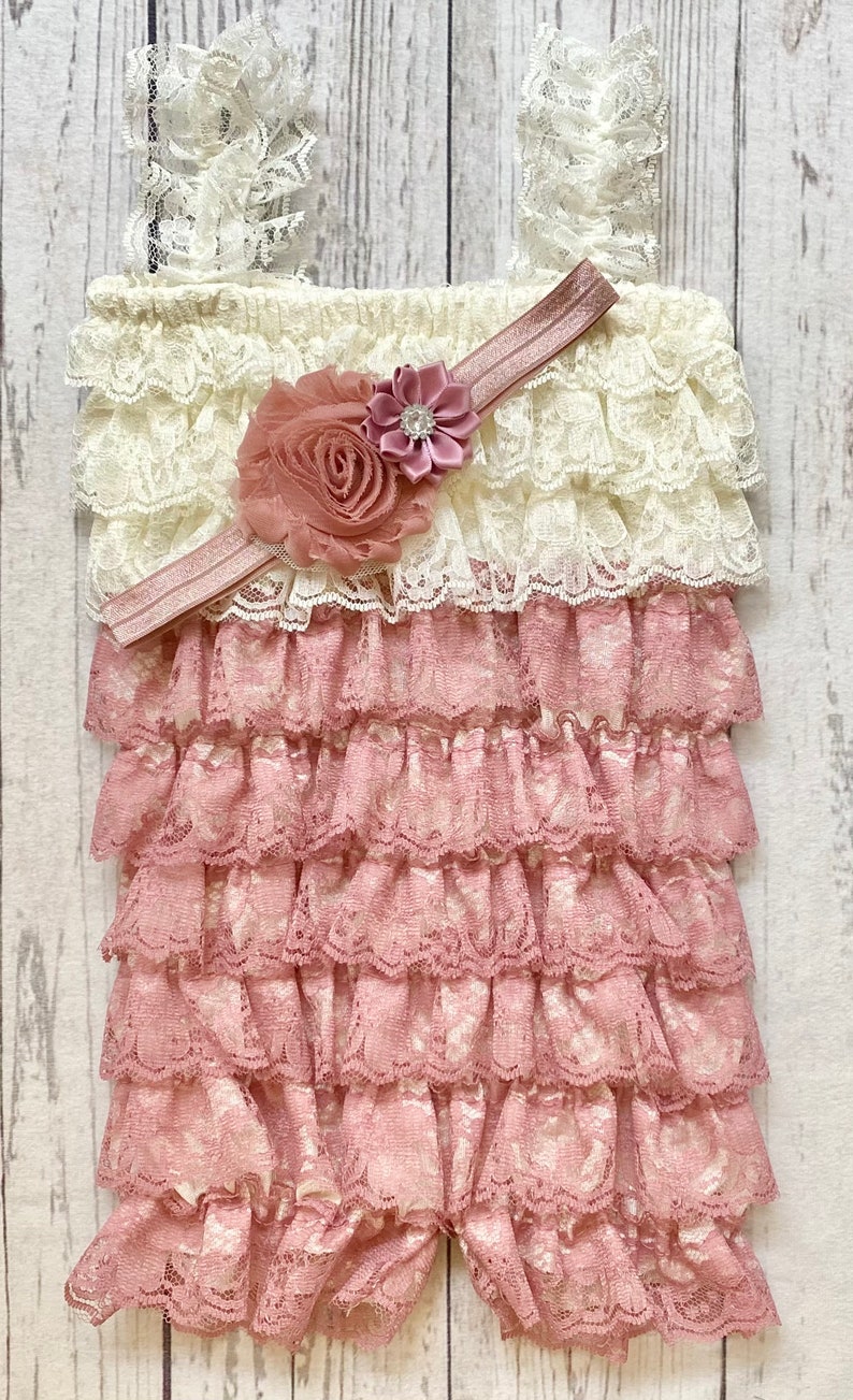 Boho Baby Girl Outfit With Flower Headband Birthday Photos Etsy