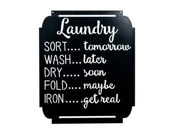 Laundry Schedule Sign | Laundry Room Metal Sign | Sort Tomorrow | Funny Laundry Sign