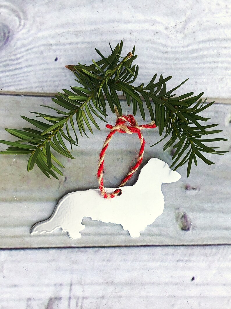 Longhaired Dachshund Metal Christmas Ornament Etsy