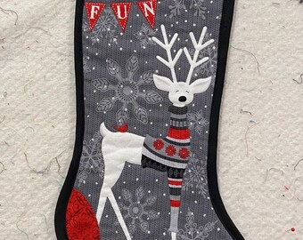 Oh che divertimento! Calza di Natale trapuntata