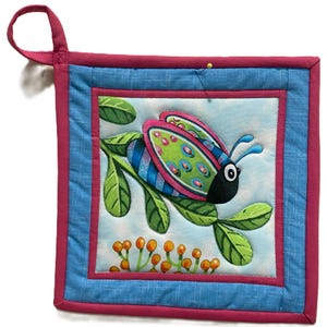 Insects All Around Quilted Potholder