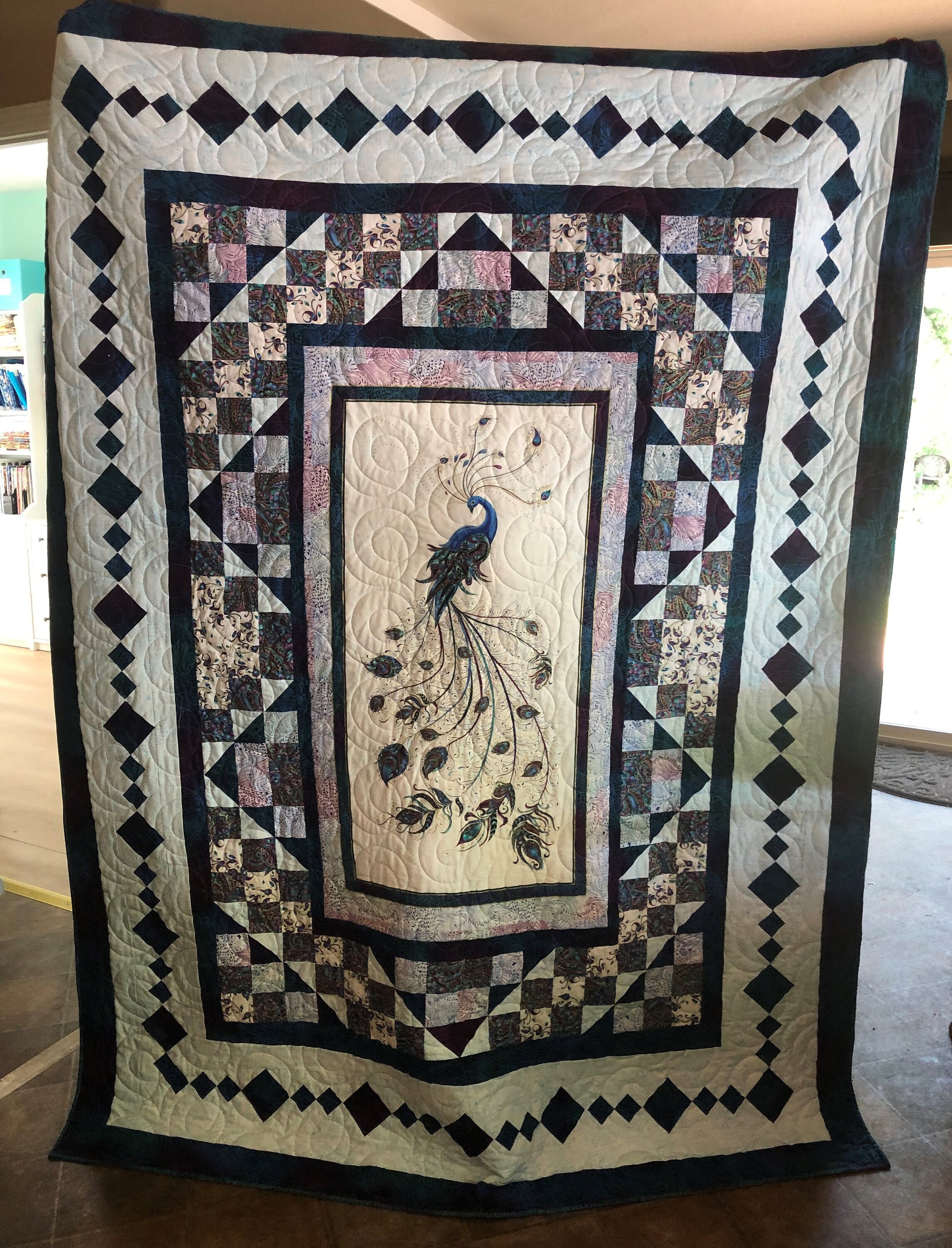 Peacock Flourish Quilt Etsy UK