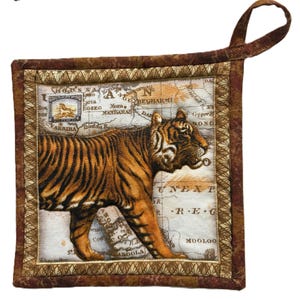 African Animal Quilted Potholder Tiger