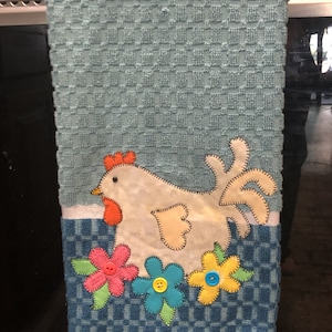 Dish Towel Chicken Applique