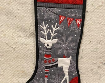 Oh che divertimento! Calza di Natale trapuntata
