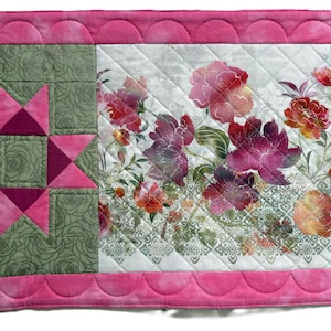 Pink Floral Quilted Placemat